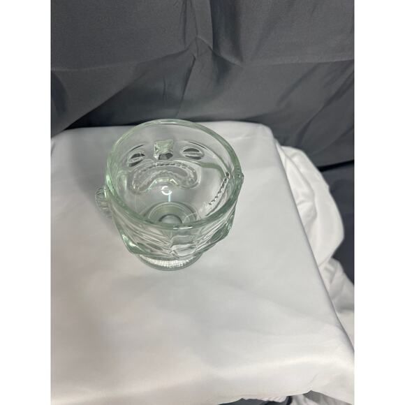 VTG Tiki Hawaiian 2 Sided Clear Mai Tai Drink Glass/Mug- Happy /Sad Face- 4.5" T - Picture 5 of 6